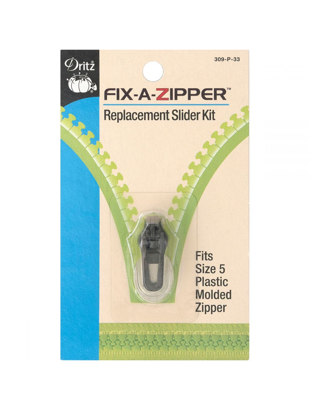 Dritz Fix-A-Zipper For Plastic Zippers-Gunmetal (NM01030476_b2b)
