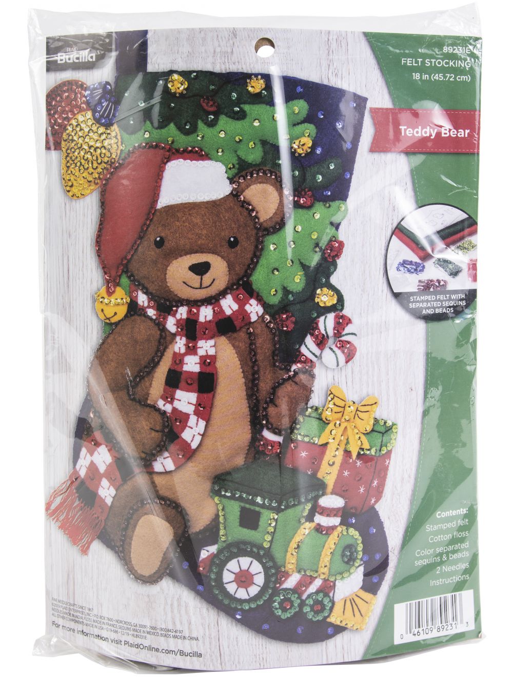 Bucilla Felt Stocking Applique Kit 18 Long