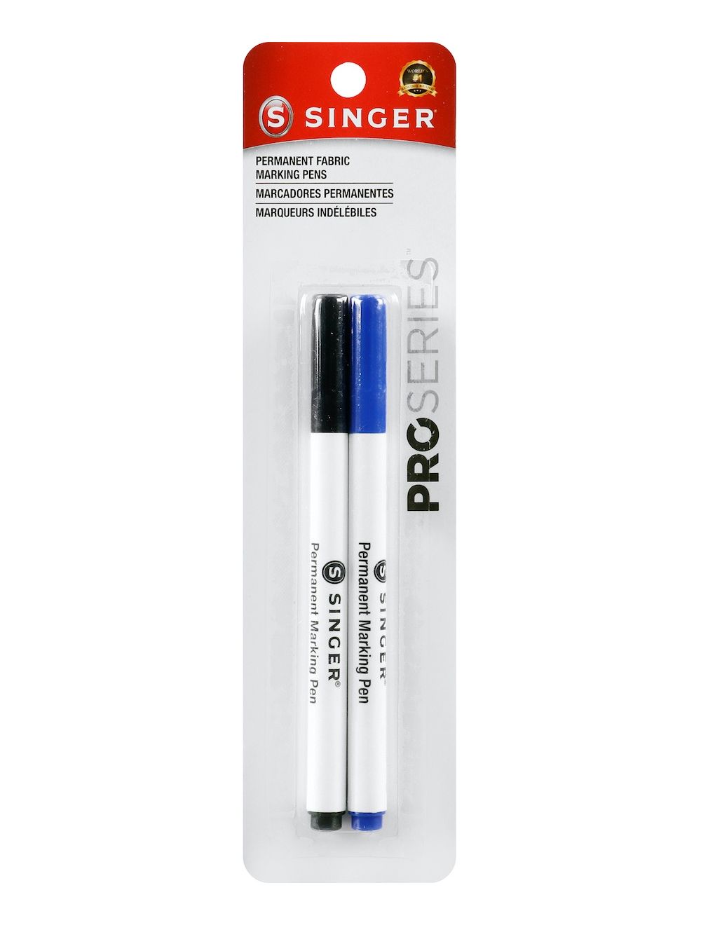 SINGER QuiltPro Permanent Fabric Marking Pens - Fine-Black & Blue 2/Pkg