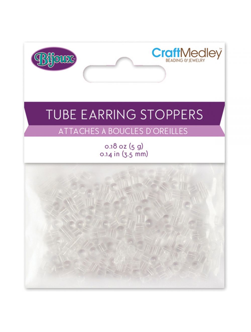 Rubber Tube Earring Stoppers 3.5mm 180/Pkg-Clear (NM01204749_b2b)