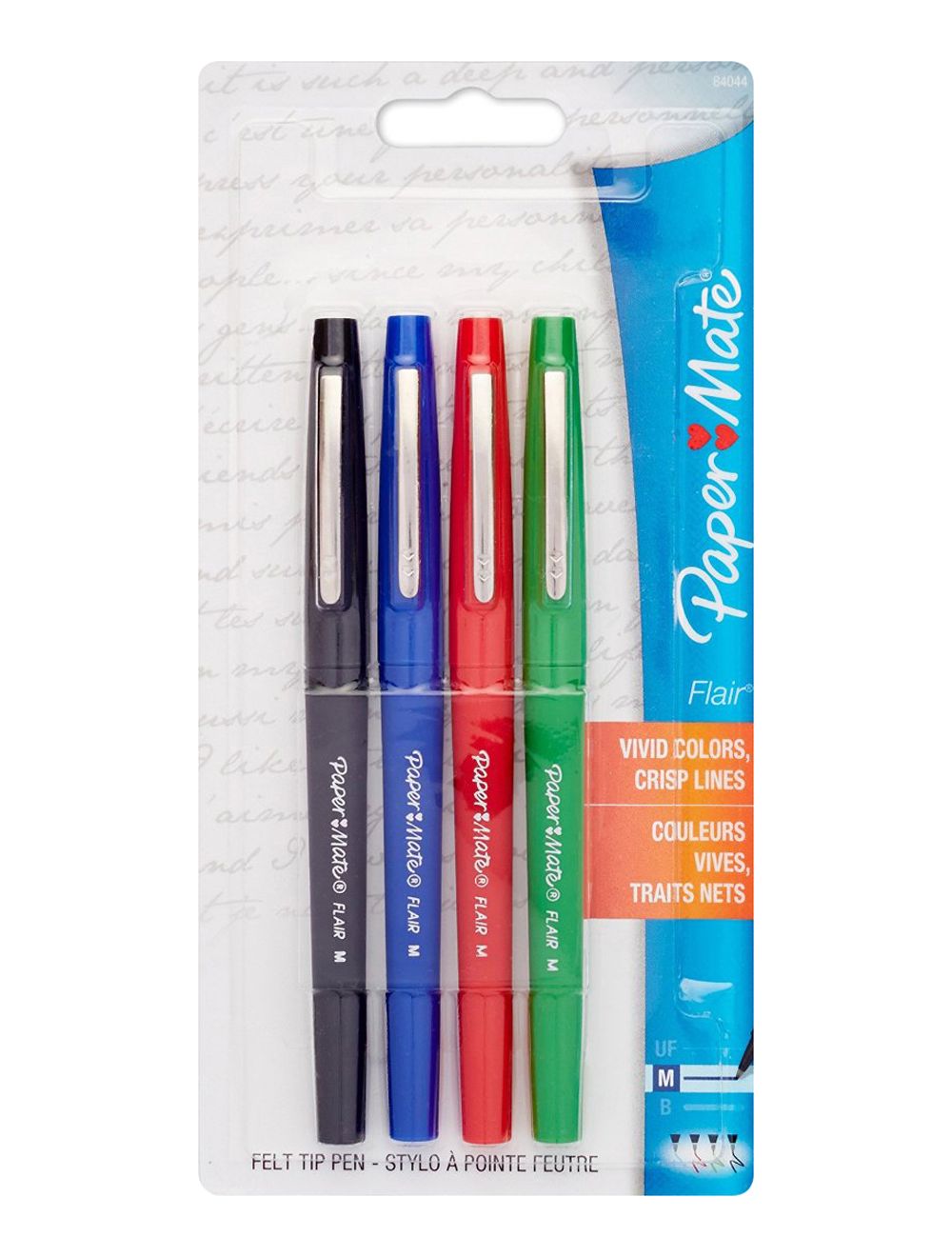 Paper Mate Flair Medium Felt Tip 4/Pkg-Metallic