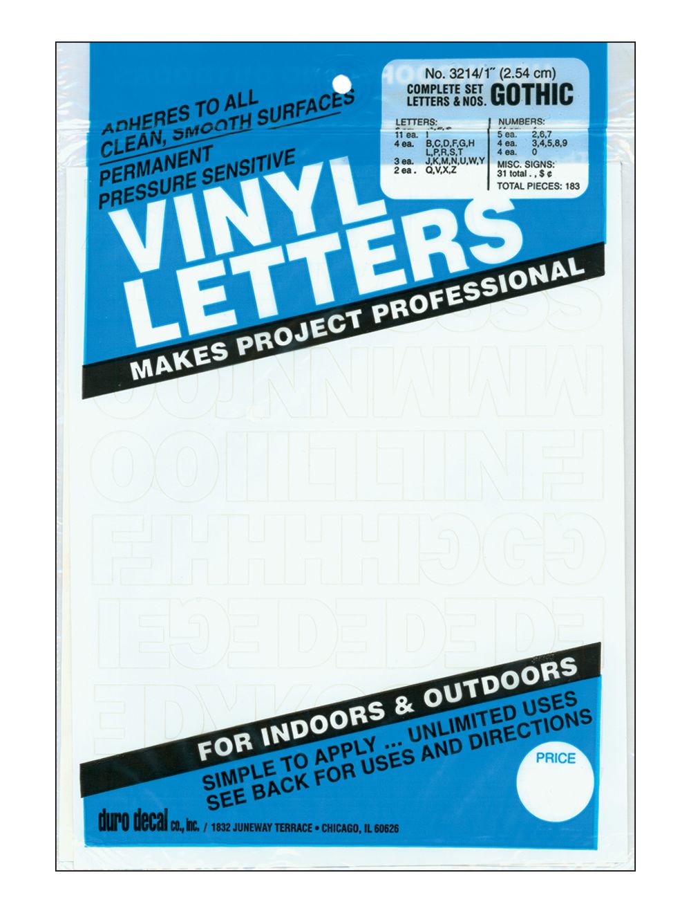 Permanent Adhesive Vinyl Letters & Numbers 2 167/Pkg-White 