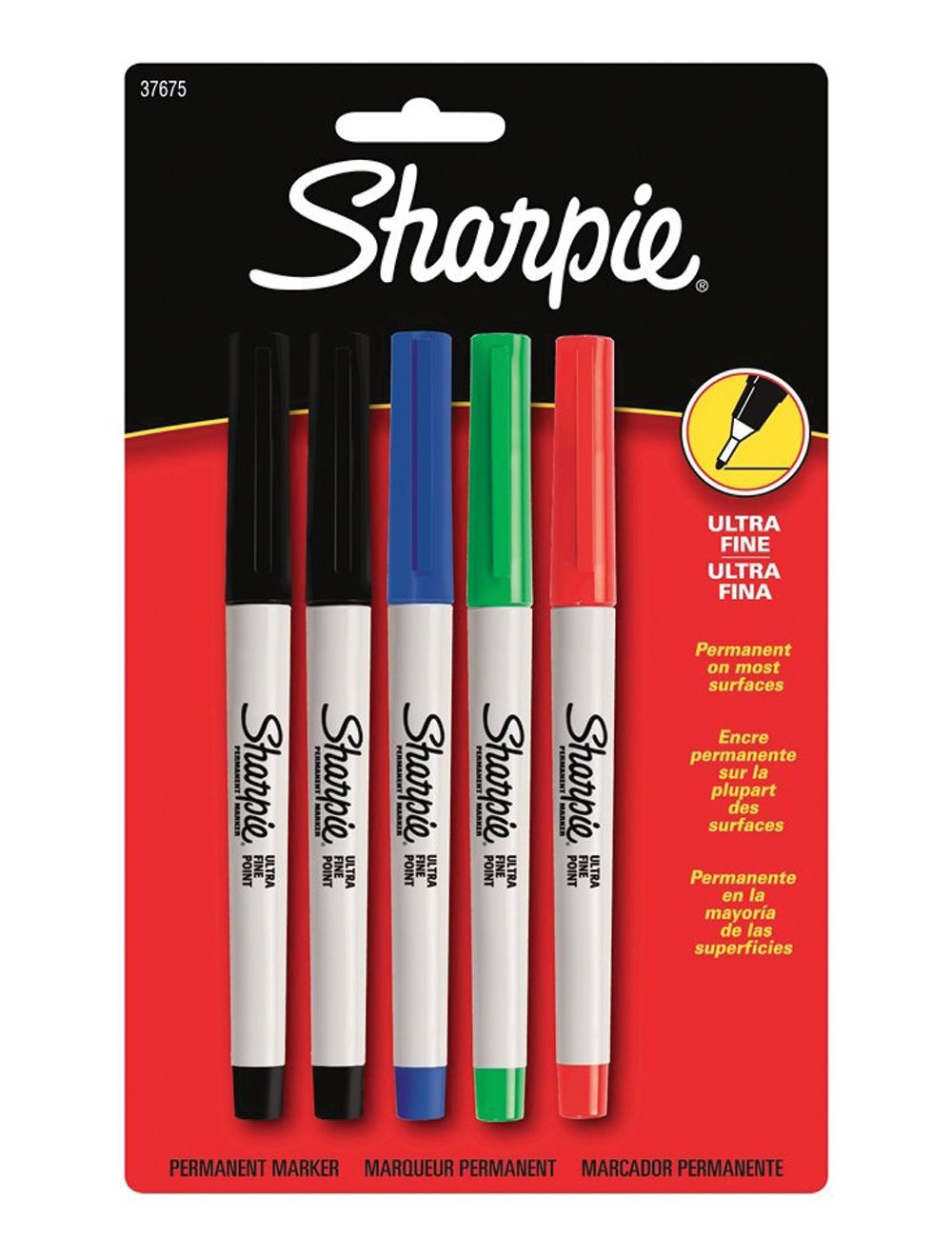 Sharpie Ultra Fine Point Permanent Markers 5/Pkg-Red, Blue, Green