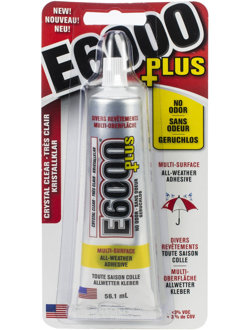 E6000+Plus Multipurpose Adhesive EU Compliant-56.1ml Clear