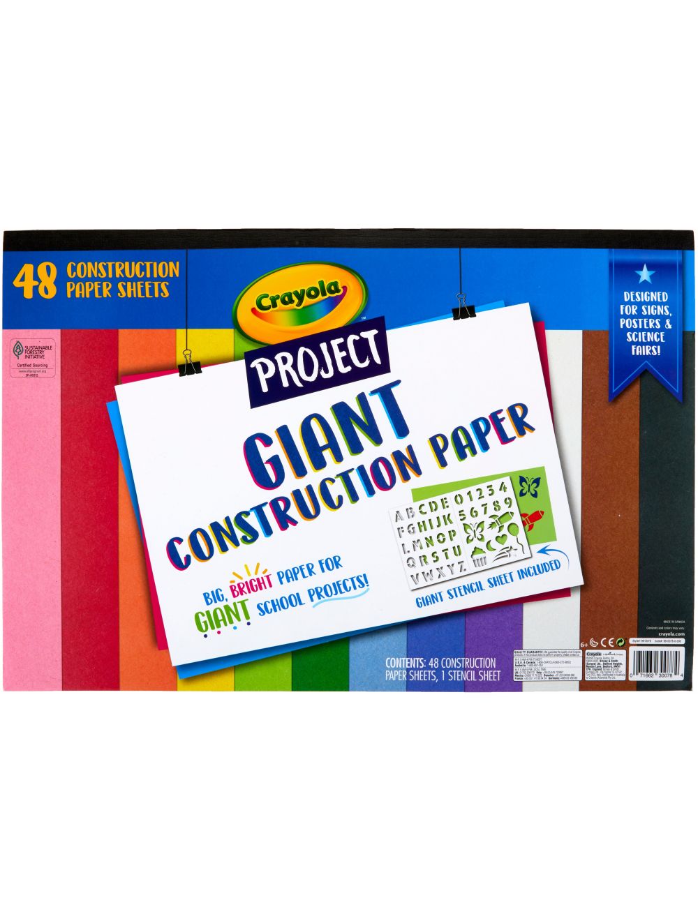 Crayola 990055 12 x 18 12-Assorted Color Construction Paper - 48
