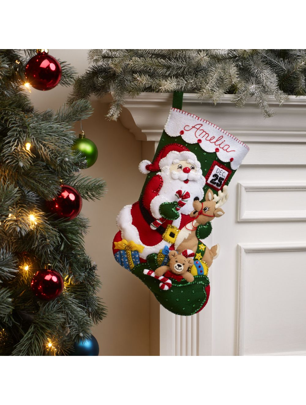  Bucilla 18-Inch Christmas Stocking Felt Applique Kit