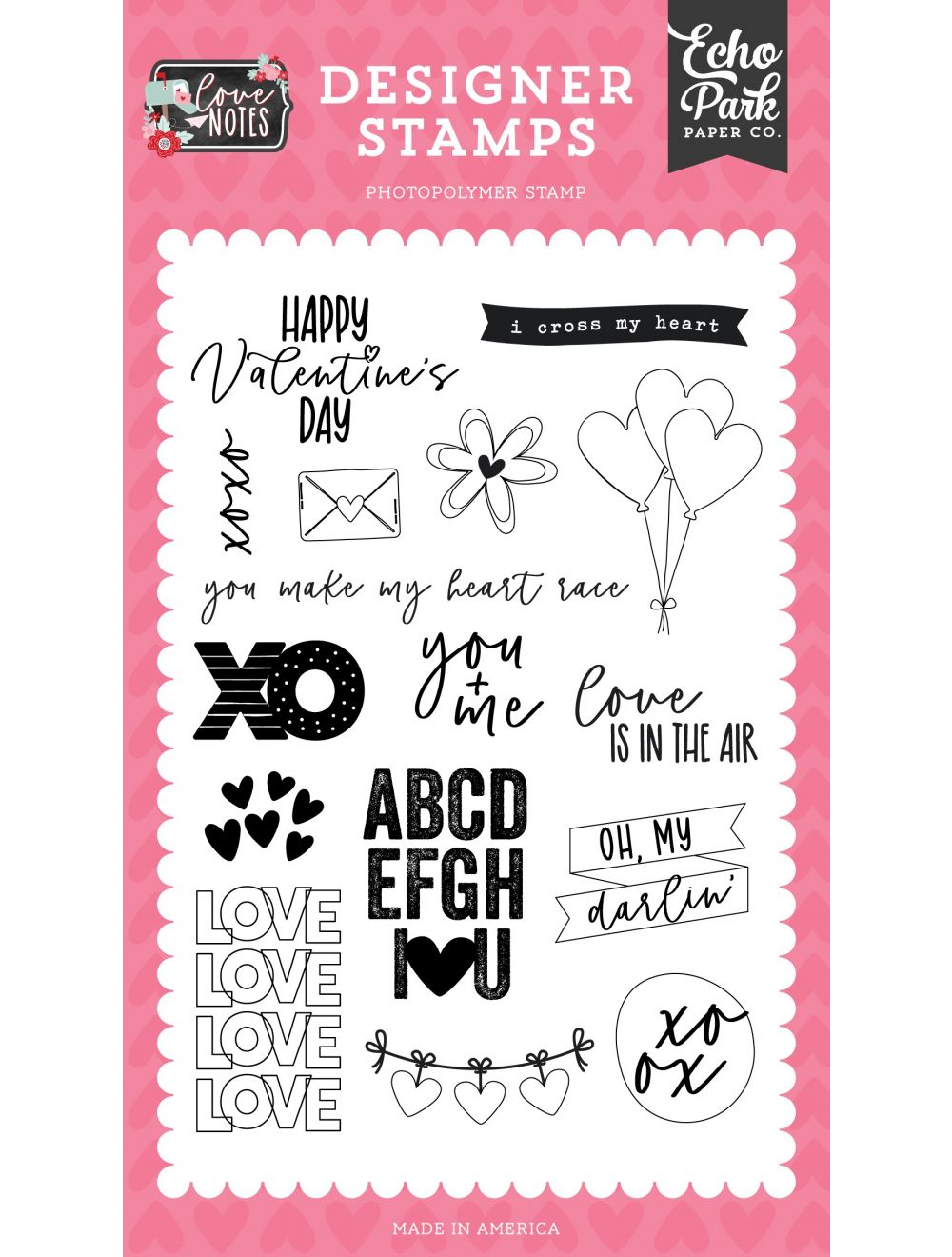 Love Notes: I Cross My Heart Stamp Set - Echo Park Paper Co.