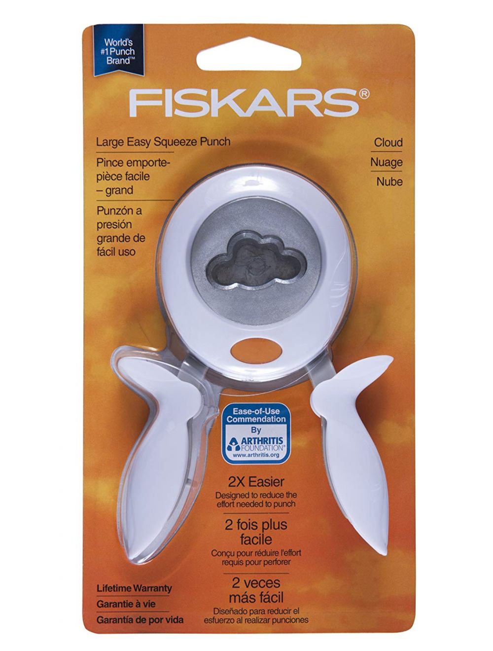 Fiskars Cloud Squeeze Punch, Large 1.5 inches (FC01038011)