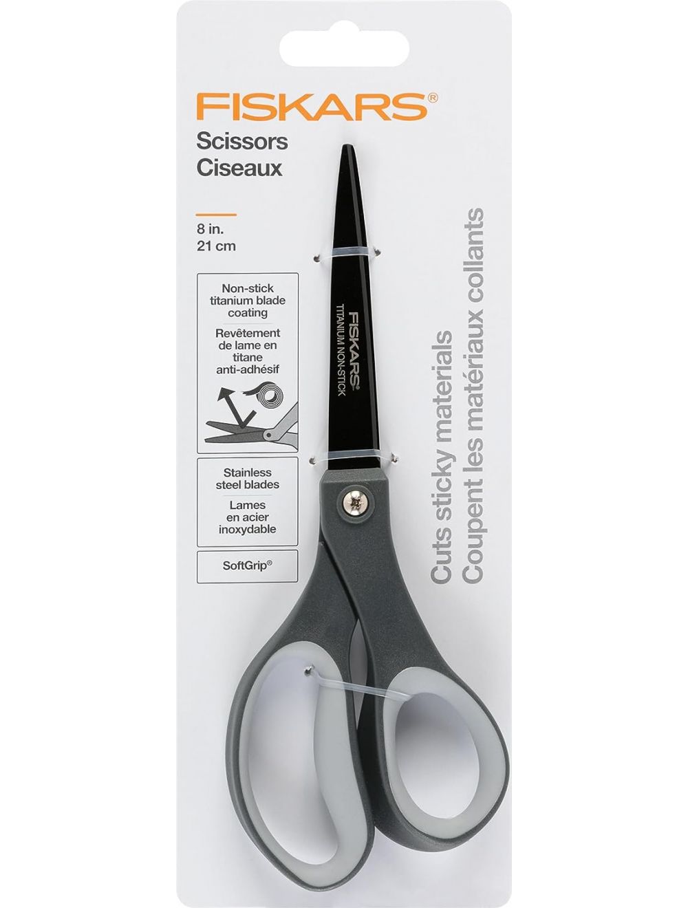 Fiskars Non-Stick Titanium Softgrip Scissors
